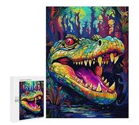 500 PCS Jigsaws for Teenagerss Puzzle Rainbow Crocodile in The Jungle Puzzle for Adults Hands-on Game Difficult Hard Parent-child Interaction 500 PCS