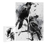 500 PCS Jigsaws for Teenagerss Puzzle Ravens Ink Adult Jigsaw Puzzle Relaxing Games Pattern Assembly Parent-child Interaction 500 PCS