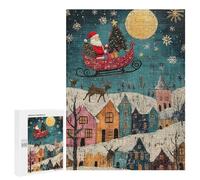 500 PCS Jigsaws for Teenagerss Puzzle Santas Christmas Eve Flight Jigsaws for Adults Hands-on Game Pattern Assembly Unique Gifts for Birthday And Christmas 500 PCS