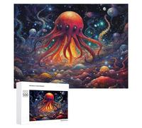 500 PCS Jigsaws for Teenagerss Puzzle Underwater Fantasy A Colorful Octopus Scene Puzzle for Adults Hands-on Game Difficult Hard Parent-child Interaction 500 PCS