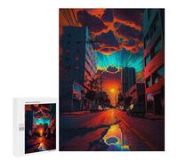 500 PCS Jigsaws for Teenagerss Puzzle Urban Sunset Reflections Jigsaws for Adults Relax Games Improve Memory Unique Gifts for Birthday And Christmas 500 PCS