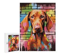 500 PCS Jigsaws for Teenagerss Puzzle Vizsla Dog Graffiti Jigsaws for Adults Hands-on Game Pattern Assembly Unique Gifts for Birthday And Christmas 500 PCS