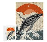 500 PCS Jigsaws for Teenagerss Puzzle Whale Breaching Ocean Adult Puzzles Relaxing Games Enhance Memory Parent-child Interaction 500 PCS