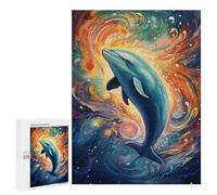 500 PCS Jigsaws for Teenagerss Puzzle Whimsical Dolphin Dance Puzzle for Adults Hands-on Game Difficult Hard Parent-child Interaction 500 PCS