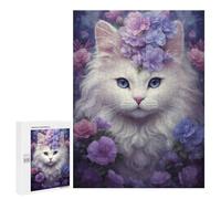 500 PCS Jigsaws for Teenagerss Puzzle Whimsical White Cat Jigsaws for Adults Hands-on Game Pattern Assembly Unique Gifts for Birthday And Christmas 500 PCS