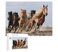 500 PCS Jigsaws for Teenagerss Puzzle Wild Horses Galloping自由奔放的骏马 Puzzle for Adults Hands-on Game Difficult Hard Parent-child Interaction 500 PCS