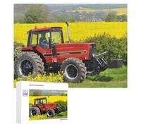 500 PCS Jigsaws for Teenagerss Rustic Red Tractor Amidst Vibrant Yellow Fields Jigsaw Puzzle Relaxing Games Difficult Challenge Challenging To Complete 500 PCS