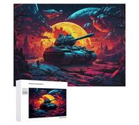 500 PCS Jigsaws for Teenagerss Sci-Fi Battlefield Scene with Tank Puzzle for Adults Toy Wall Decor A Work of Art Birthday Present, Gifts, 500 PCS