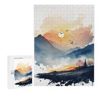 500 PCS Jigsaws for Teenagerss Sunset Mountains Landscape Jigsaw Puzzle Relaxing Games Difficult Challenge Challenging To Complete 500 PCS