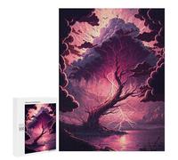 500 PCS Jigsaws for Teenagerss Thunderstorm Tree Lightning Jigsaw for Teenagerss Stress Reliever Every Piece Is Unique - Deal As Gifts for The Whole Family 500 PCS