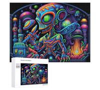 500 PCS Jigsaws for Teenagerss Vibrant Alien Landscape Jigsaw Puzzle Relaxing Games Difficult Challenge Challenging To Complete 500 PCS