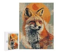 500 PCS Jigsaws Fox Art Print Jigsaws for Adults Puzzle Hand Speed Race Help The Brain Exercise Beautiful Design Game 500 PCS