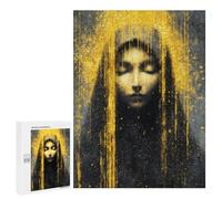 500 PCS Jigsaws Golden Abstract Portrait Art Jigsaws for Adults Puzzle Hand Speed Race Help The Brain Exercise Beautiful Design Game 500 PCS