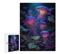 500 PCS Jigsaws Jellyfish Glow in The Dark -1 Jigsaws for Adults Puzzle Hand Speed Race Help The Brain Exercise Beautiful Design Game 500 PCS