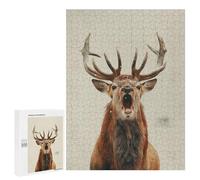 500 PCS Jigsaws Red Deer in Winter Adult Puzzles Anti-Stress Toys Staycation Kill Time Deal As Gifts for The Whole Family 500 PCS