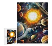 500 PCS Jigsaws Solar System Planets Art Print-2 Jigsaws for Adults Puzzle Hand Speed Race Help The Brain Exercise Beautiful Design Game 500 PCS