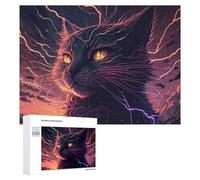 500 PCS Jigsaws Thundering Cat Storms -2 Adult Puzzles Anti-Stress Toys Staycation Kill Time Deal As Gifts for The Whole Family 500 PCS