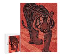 500 PCS Jigsaws Tiger Art Print Poster-7 Jigsaws for Adults Puzzle Hand Speed Race Help The Brain Exercise Beautiful Design Game 500 PCS