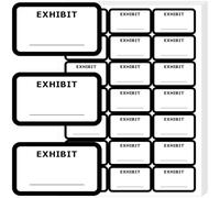 500 Pcs Legal Exhibit Stickers - 1.65 x 1 inches Exhibit Labels Blank File Folder Tabs for Offices, Courts, Legal Documents Report Dividers & Organizing (White)