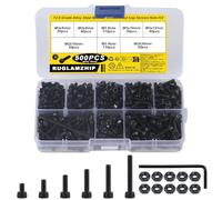 500 Pcs M3 Bolts and Nuts Set, M3 Nuts and Bolts Set, Hex Bolts Set, Black Machine Screws Bolts Nuts Fastener Assortment Kit