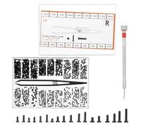 500 Pcs Micro Glasses Screws Repair Kit, Small Replacement Screws, Laptop Screw, Black Screw Assortment Kit with Screwdriver and Tweezers for Eyeglasses, Watches, Electronics (Black)