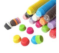 500 Pcs Mini Colorful Cupcake Liners Greaseproof Paper Muffin Baking Cups Baby Shower Cupcake Wrappers Chocolate Candy Making Paper Cups Wrappers Cup Cake Holders Papers for Wedding Birthday Party