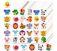 500 Pcs Motivational Stickers for Kids, 25 Animals Cartoon Designs Teachers Sticker, Potty Trainning Lables, Encouraging Sticker, Incentive Lable, Round Animal Tags