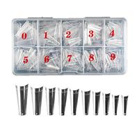 500 Pcs Natural False Nails, Long Coffin Nails Clear Coffin Acrylic Nail Tips Half Cover Rectangle Fake Acrylic Nails for DIY Nail Art
