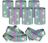 500 Pcs Neon Wrist Bands, Colourful Plastic Wristbands for Events, Holographic Party Paper Wristbands for Water Parks Concerts Festivals Conferences Security Admission