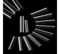 500 Pcs No C Curve Nail Tips XL Long Clear for Acrylic Nails Professional Set,10 Sizes Square Straight Tapered Half Cover Fake Nails Tips Ballerina Coffin French Nail for Salon DIY Nail Art