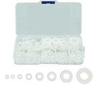500 Pcs Nylon Washers, Flat Round Plastic Spacers Washers, Assorted Washer Gaskets Seals for Screws Bolts - White, 5-20mm, M2/M2.5/M3/M4/M5/M6/M8/M10