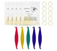 500 Pcs Orthodontic Elastic Bands,3/16 Inch Braces Teeth Gap,Braces Bands with 5 Pcs Placers Braces Teeth Accessory,Fake Braces for Crooked Teeth Braces Teeth Gap(Random Color)