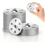 500 PCS/Pack 35mm Diameter Galvanized Steel Washers with Six Holes, Easy Fix and Corrosion Resistant Washers for Insulating Boards, Plasterboard and Tiles