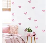 500 Pcs Pink Bow Wall Stickers - Coquette Aesthetic Pink Bow Decor for Room - 1.4 Inch Waterproof Vinyl Bow Stickers for Girls Room, Water Bottles, DIY Crafts, Journals & Gifts