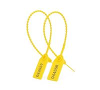 500 Pcs Plastic Security Seals Shipping Tamper Tags Disposable Signage Numbered Pull Tight Padlock Safety Self-Locking Seal Ties Tag for Shipping Customs, Yellow