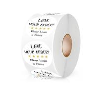 500 PCS Please Leave a Review Cute Small Business Stickers, Thank You Sticker, Bakeries Packaging Envelopes Sticker, Mail Envelopes Shipping Stickers for Small Business