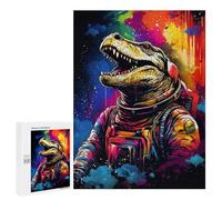 500 PCS Puzzle Colorful Dinosaur Astronaut Art Print Puzzles Für Erwachsene: Knobelspaß, Humorvoll Und Herausfordernd - Einzigartige Geburtstags- Und Weihnachtsgeschenke 500 PCS