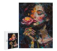 500 PCS Puzzle For Adults Abstract Floral Portrait Painting Jigsaw Puzzles for Teenagers Staycation Kill Time Challenging To Complete Educational Family Game 500 PCS