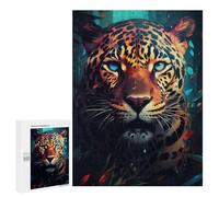 500 PCS Puzzle For Adults Amazon Jungle Leopard Portrait Jigsaw Puzzles for Teenagers Staycation Kill Time Challenging To Complete Educational Family Game 500 PCS