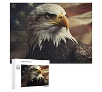 500 PCS Puzzle for Adults American Flag Bald Eagle Adult Jigsaw Puzzle Relaxing Games Birthday Present Unique Birthday And Xmas Gifts 500 PCS