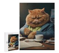 500 PCS Puzzle For Adults Angry Cat In Office Jigsaw for Adults Relax Games Staycation Kill Time Deal As Gifts for The Whole Family 500 PCS
