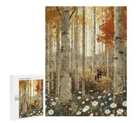 500 PCS Puzzle For Adults Autumn Birch Forest Walk Puzzle For Teenagers Analysis And Logic Help The Brain Exercise Deal As Gifts for The Whole Family 500 PCS