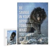 500 PCS Puzzle For Adults Be Savage Wolf Motivation Jigsaws for Adults Puzzle Enhance Memory Fun Activities at Home for Is Ideal As A Gift 500 PCS