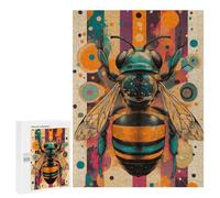 500 PCS Puzzle For Adults Bee Abstract Art Vibrant Bee Jigsaw for Adults Relax Games Staycation Kill Time Deal As Gifts for The Whole Family 500 PCS