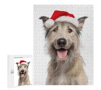500 PCS Puzzle For Adults Berger Picard Dog with Santa Hat Jigsaw for Adults Relax Games Staycation Kill Time Deal As Gifts for The Whole Family 500 PCS