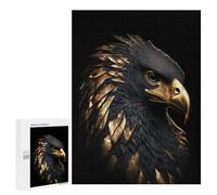 500 PCS Puzzle For Adults Black And Gold Eagle Jigsaws for Adults Puzzle Improve Memory Wishlist with Santa Claus Stress Reduction Gifts 500 PCS