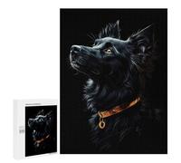 500 PCS Puzzle for Adults Black & Gold Australian Shepherd Puzzle For Teenagerss Improve Memory Fun Activities at Home Stress Reduction Gifts 500 PCS