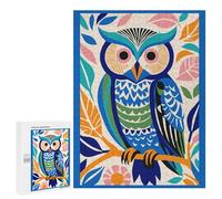 500 PCS Puzzle For Adults Blue Wild Cute Owl Jigsaws for Adults Puzzle Enhance Memory Fun Activities at Home for Is Ideal As A Gift 500 PCS