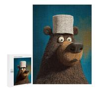 500 PCS Puzzle for Adults Cartoon Bear with Hat Puzzle For Teenagerss Improve Memory Fun Activities at Home Stress Reduction Gifts 500 PCS