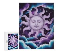 500 PCS Puzzle For Adults Celestial Sun Face in Cloudy Sky Jigsaws for Adults Relax Games Pattern Assembly Deal As Gifts for The Whole Family 500 PCS